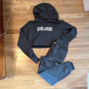 Gymshark Sweatpants and Cropped Hoodie Set